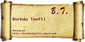 Borbás Teofil névjegykártya