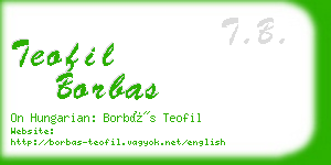 teofil borbas business card